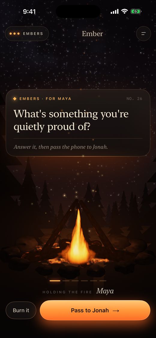 An Embers card: What's something you're quietly proud of?