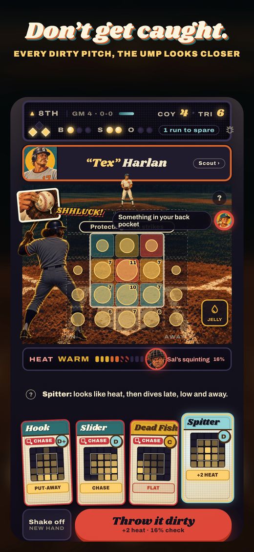 Don't get caught: loading a pitch with heat rising while Big Sal squints